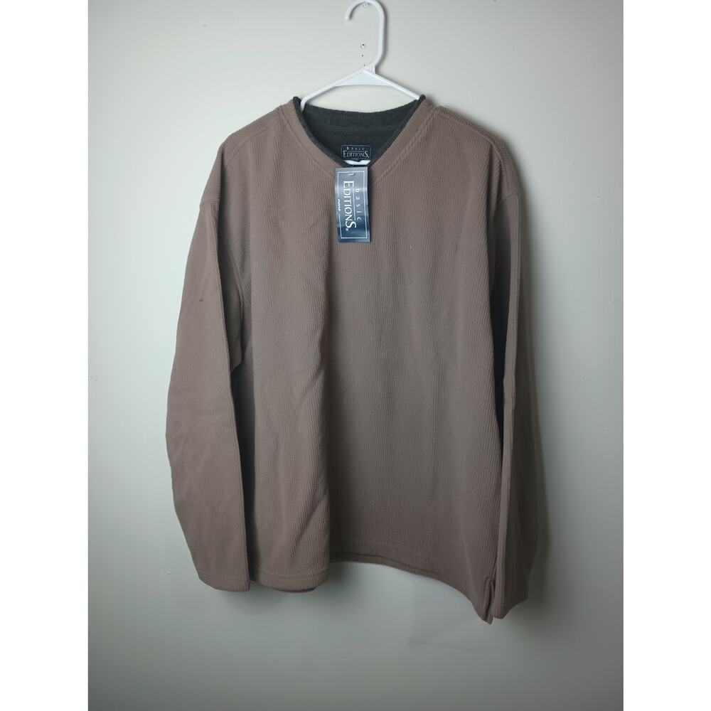 Vtg Basic Editions NWT Men's Pull Over Sweatshirt Crew Neck Large ribbed